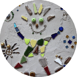 komischer Vogel Mosaik